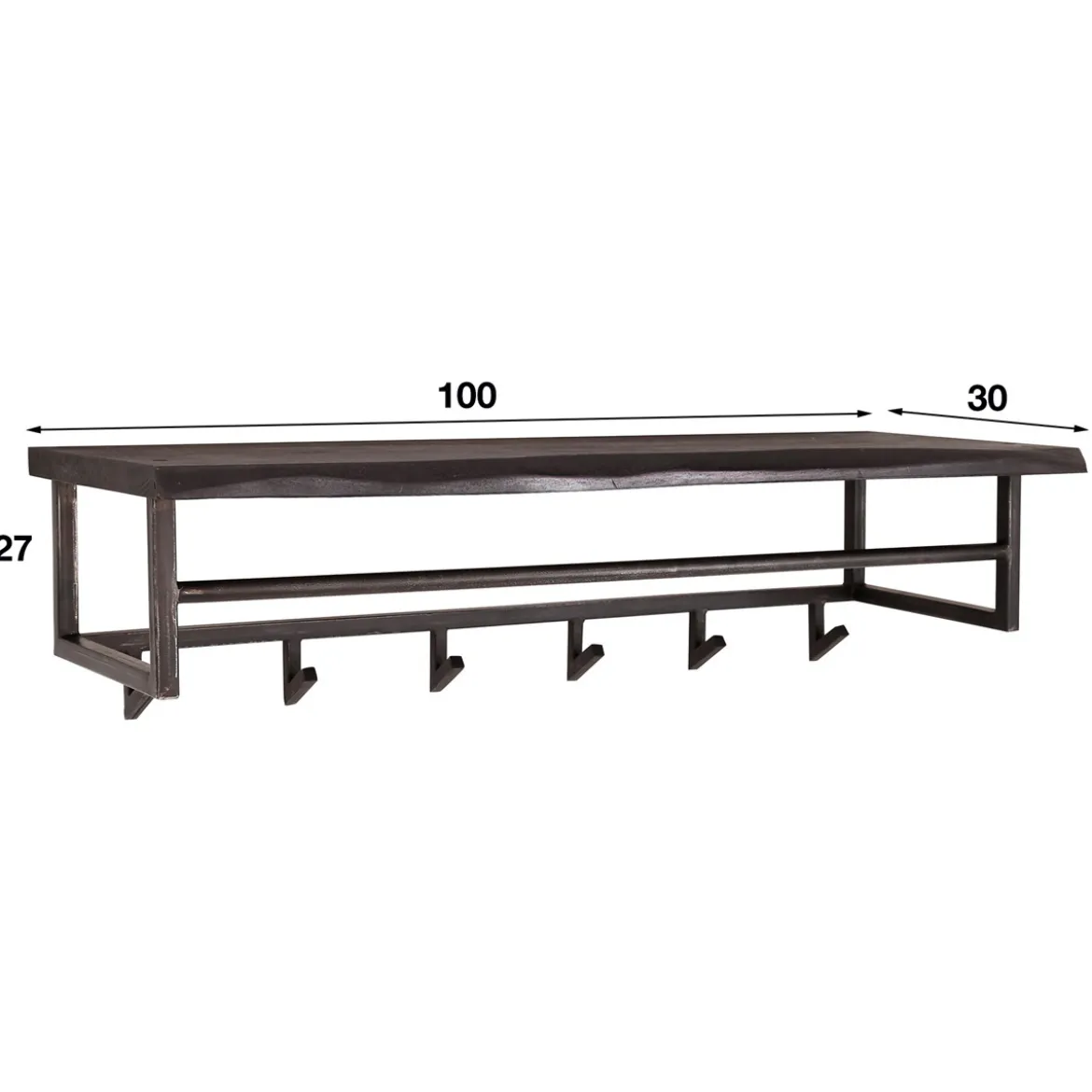 Zwarte kapstok boomstam plank - Santa Yucon