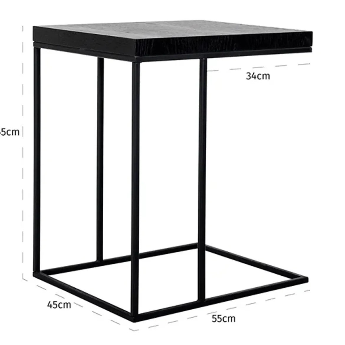 Zwarte laptoptafel eiken hout - Richmond Interiors Oakura