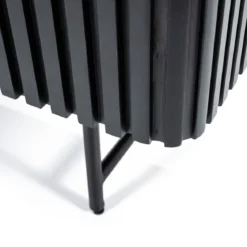 Zwarte retro kast met houten latjes - Eleonora Remi