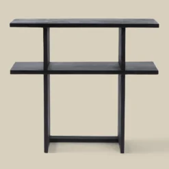 Zwarte sidetable teak latjes - Bodio Teak Slats