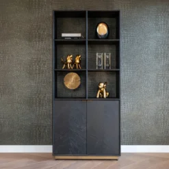 Zwarte vakkenkast met visgraat - Richmond Interiors Blackbone