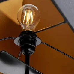 Zwarte vloerlamp met hout - Kare Design Nature Wave