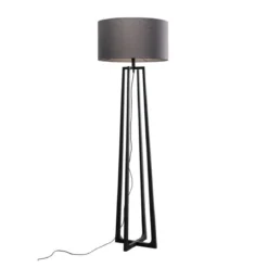Zwarte vloerlamp met kruisvoet - Kare Design Timon