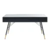 Zwart metalen bureau ribbelglas - Kare Design Gomera
