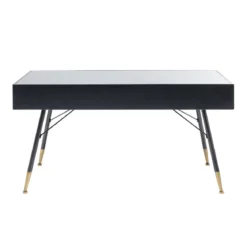 Zwart metalen bureau ribbelglas - Kare Design Gomera