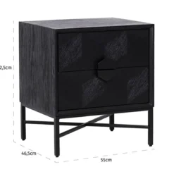 Zwart nachtkastje van hout - Richmond Interiors Blax