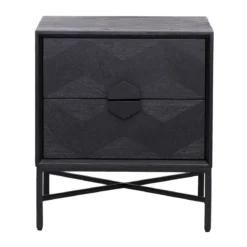 Zwart nachtkastje van hout - Richmond Interiors Blax