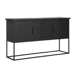 Zwart teak dressoir industrieel design - DTP Home Timeless Back Beam