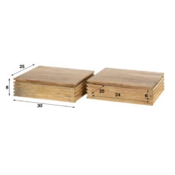 Zwevend nachtkastje acacia (set van 2) - Giani Layer (set van 2)