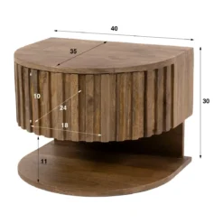Zwevend nachtkastje hout met legplank - Giani Ridge